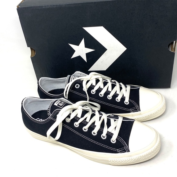 Converse Chuck Taylor Black Shoes Men’s Size Canvas Low Top SB Sneakers 167250C - Picture 8 of 11